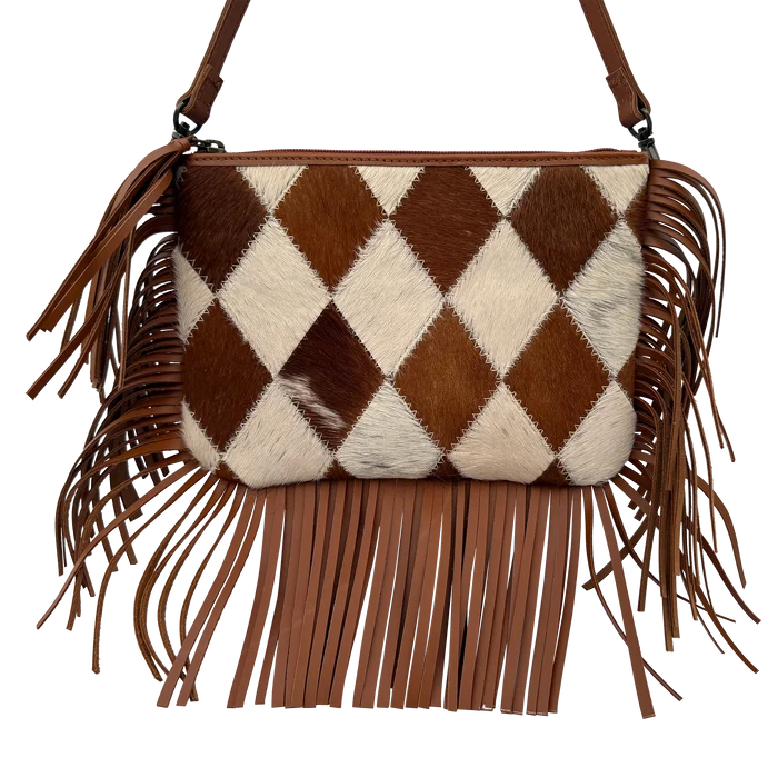 Celeste Hair-On Leather Sling Bag for Women | Western Fringe Crossbody & Clutch