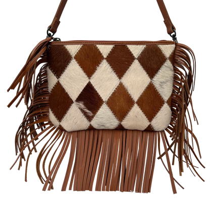 Celeste Hair-On Leather Sling Bag for Women | Western Fringe Crossbody & Clutch