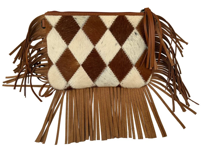 Celeste Hair-On Leather Sling Bag for Women | Western Fringe Crossbody & Clutch