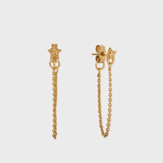 Chlobo Radiant Essence Chain Stud Earrings - Gold