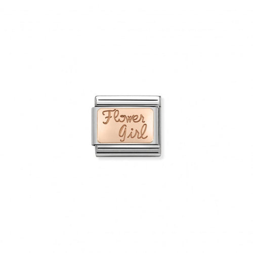 Classic Link 9K Rose Gold Flower Girl Charm
