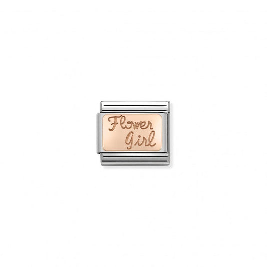 Classic Link 9K Rose Gold Flower Girl Charm
