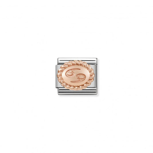 Classic Link Oval Zodiac Rose Gold Cancer Charm