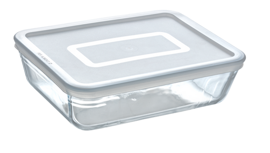 Storage box, food storage box, storage box with lid, pyrex, glass storage box, glass food storage box with lid