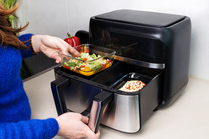 Cook & Freeze - Rectangular glass dish with special freezer lid compatible air fryer