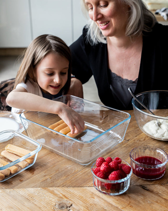 Cook & Freeze - Rectangular glass dish with special freezer lid compatible air fryer