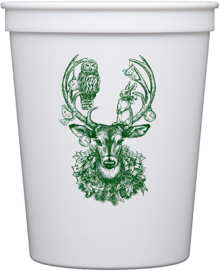 Customizable Christmas Deer 16oz Cups