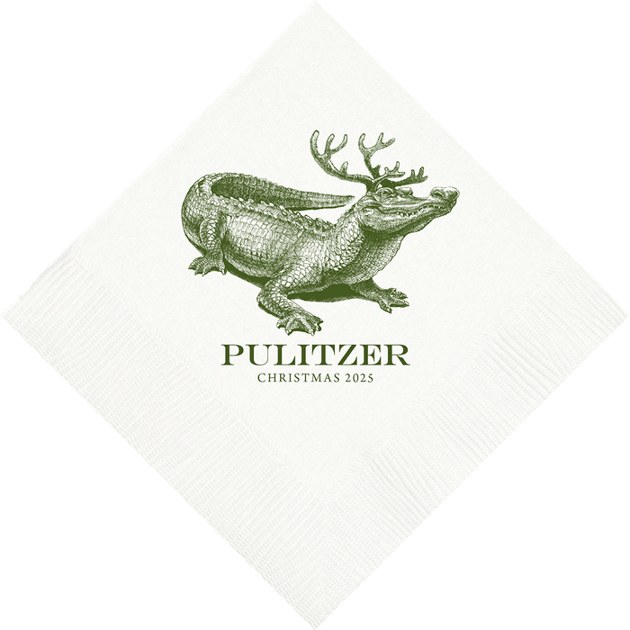 Customizable Christmas Gator Beverage Napkins
