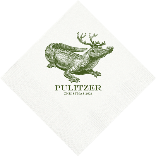 Customizable Christmas Gator Beverage Napkins