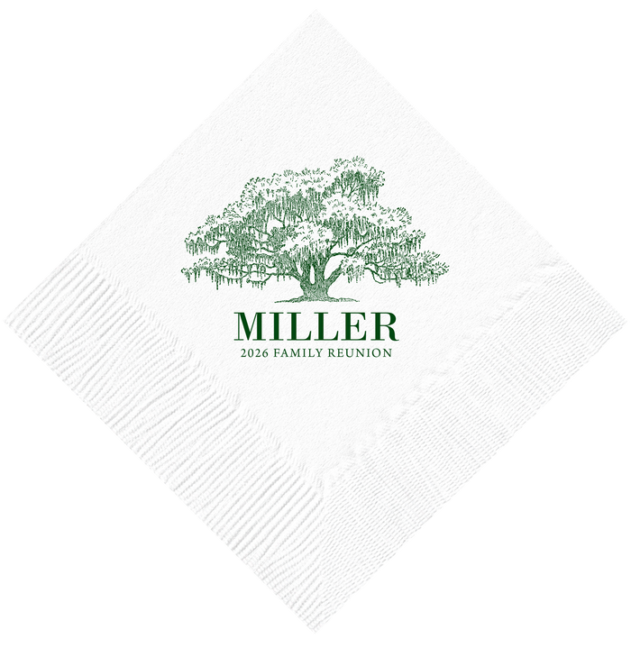Customizable Oak Tree Beverage Napkins