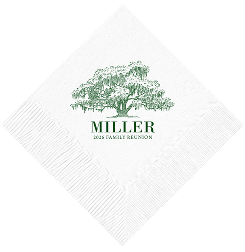 Customizable Oak Tree Beverage Napkins