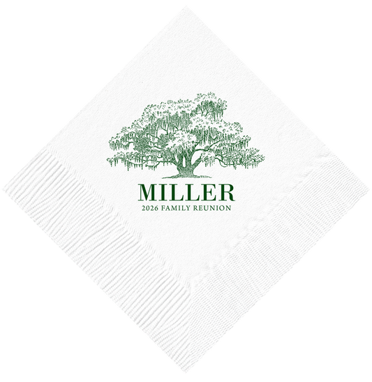 Customizable Oak Tree Beverage Napkins