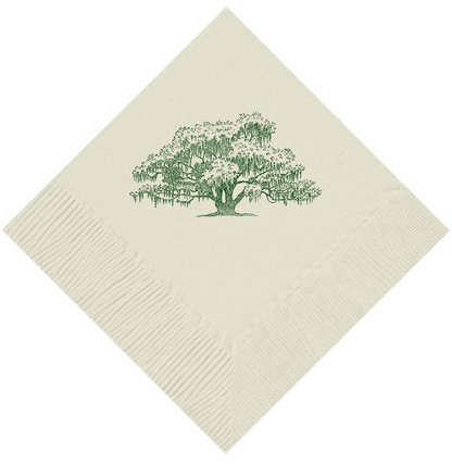 Customizable Oak Tree Beverage Napkins