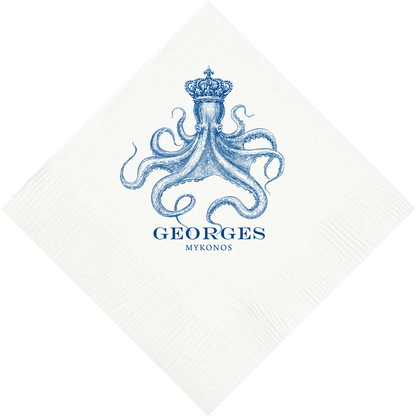 Customizable Royal Octopus Beverage Napkins