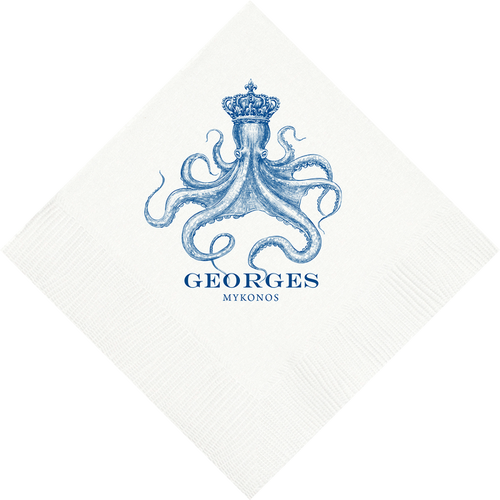 Customizable Royal Octopus Beverage Napkins