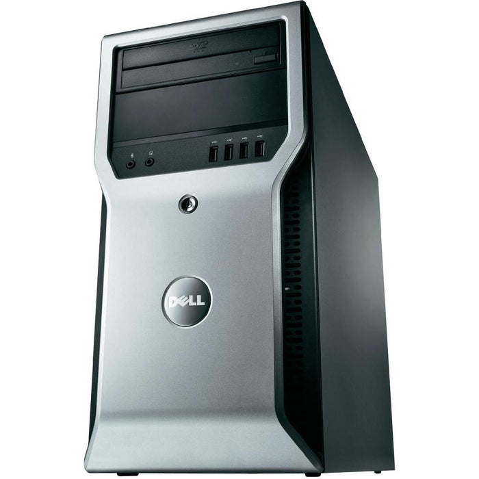 Dell Precision T1600 Workstation - Intel Xeon 3.1GHz Quad Core Processor E3-1225 (up to 3.4GHz), 8GB DDR3, 120GB SSD + 500GB HDD, DVD, Intel HD Graphics P3000, Windows 10 Professional, Keyboard/Mouse - Coretek Computers