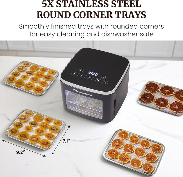 Digital Food Dehydrator with 5 Stainless Steel Trays