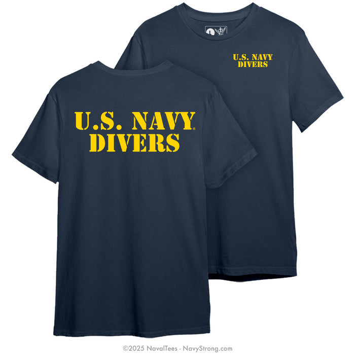 "DIVER Stencil" Tee | Navy