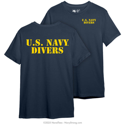"DIVER Stencil" Tee | Navy