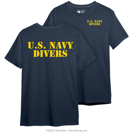 "DIVER Stencil" Tee | Navy
