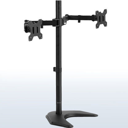 Extra tall sturdy adjustable dual monitor ergonomic desk stand for office workstation.