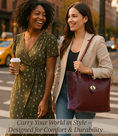 Eleanor Leather Tote Bag for Women - Classic Shoulder Handbag