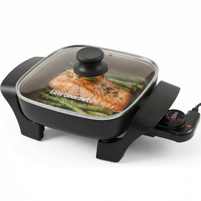 Electric Skillet 8"x8" PFAS-Free Ceramic Non-Stick