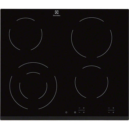 Electrolux 60cm 4 Zone Built-In Electric Hob - Black | EHF6241FOK from DID Electrical - guaranteed Irish, guaranteed quality service. (6890748084412)
