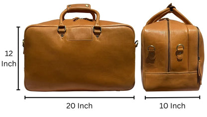 Elixir Marco Leather Duffle Bag for Men : Dual Compartment Travel Carry-on