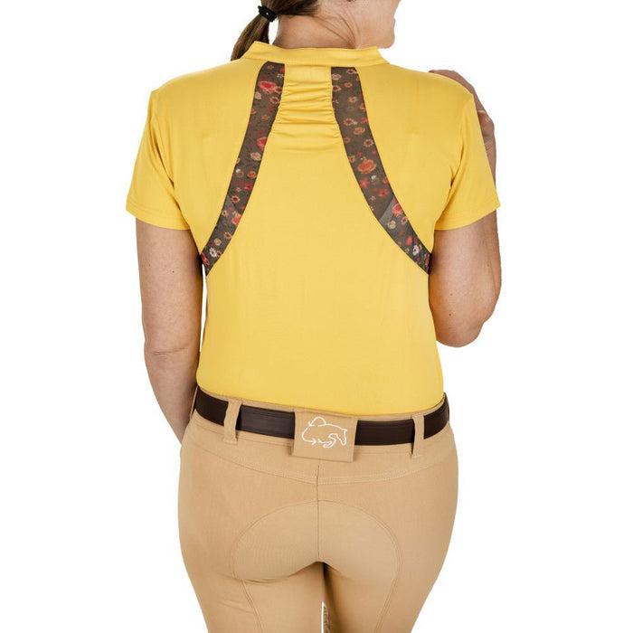 Equine Couture Women EcoRider Thea Notched V-Neck Short Sleeve Sport Shirt