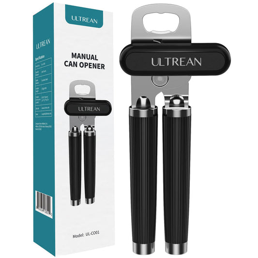 Ergonomic Can Opener with Bottle Opener | Easy-Grip Manual Opener with Bottle Opener | ULTREAN