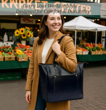 Evelyn Leather Tote Bag for Women - Timeless Shoulder Purse