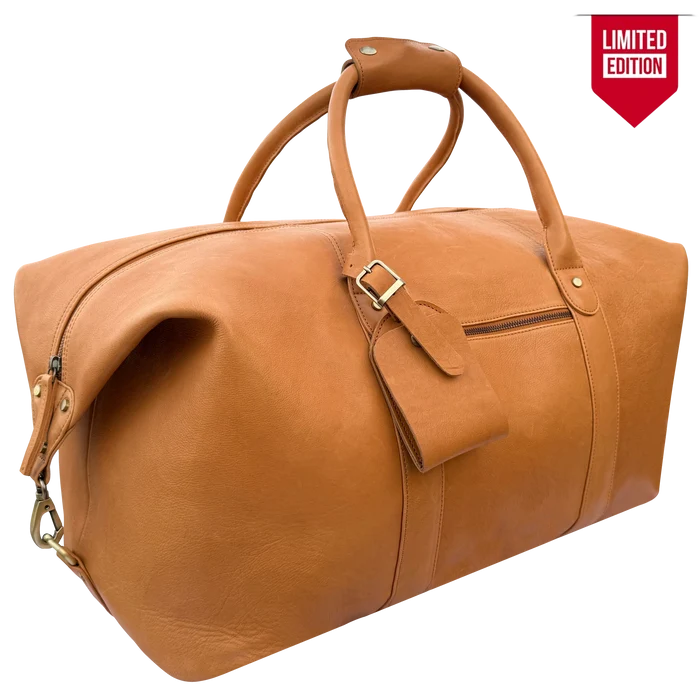 Falcon Leather Duffle Bag for Men - Weekender Overnight Bag