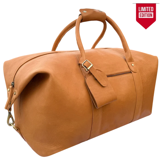 Falcon Leather Duffle Bag for Men - Weekender Overnight Bag