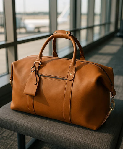 Falcon Leather Duffle Bag for Men - Weekender Overnight Bag