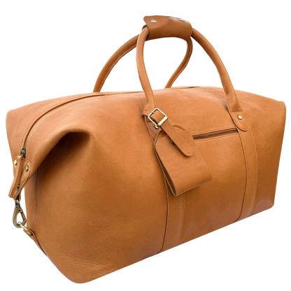 Falcon Leather Duffle Bag for Men - Weekender Overnight Bag
