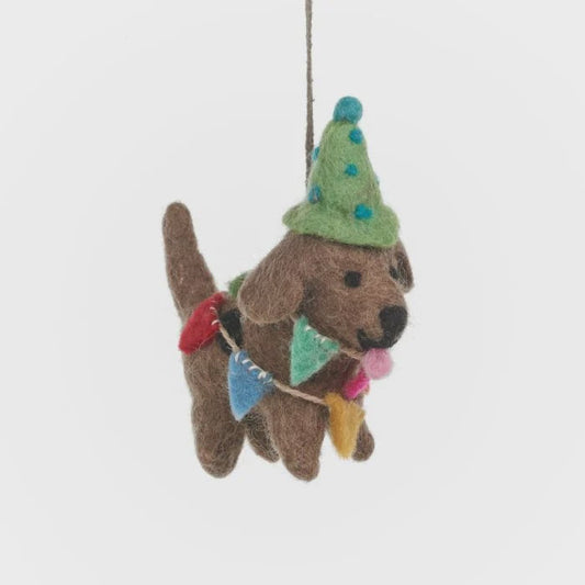 Felt Happy Birthday Decoration - Dog