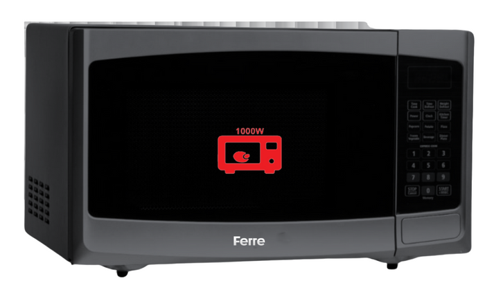 Ferre Microwave Finished Glass, 1000Watts, 45Lit, Black