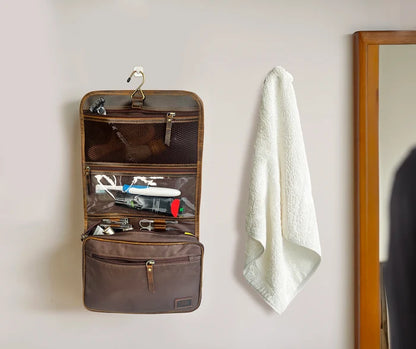 Finley Leather Hanging Toiletry Bag