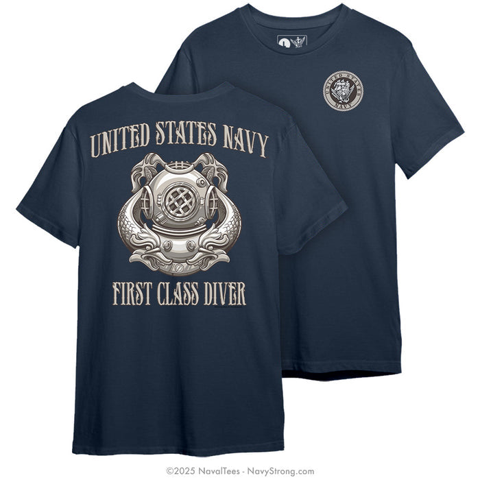 "First Class Diver" Tee | Navy