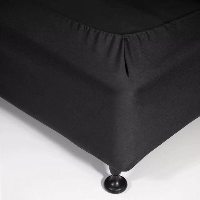 Fitted Valance Queen Black 153 W x 203 L x 33 H cm