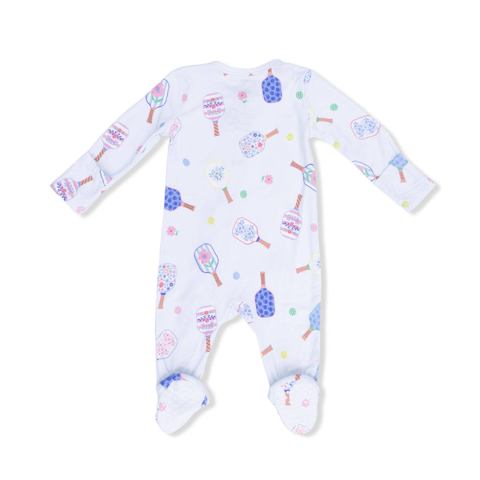 Floral Pickleball - 2 Way Zipper Footie
