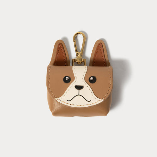 Frenchie Animal AirPods Clip-On Pouch  - Frenchie Tan/Gold
