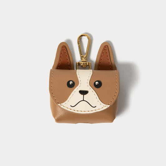 Frenchie Animal AirPods Clip-On Pouch  - Frenchie Tan/Gold