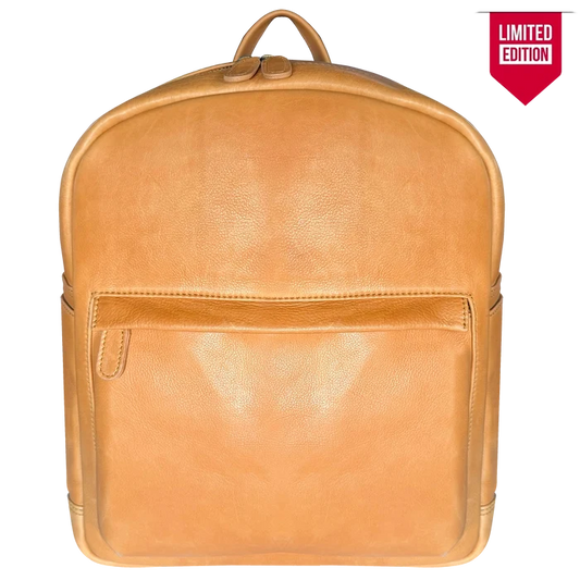 Full-Grain Leather Backpack - Laptop & Travel Rucksack