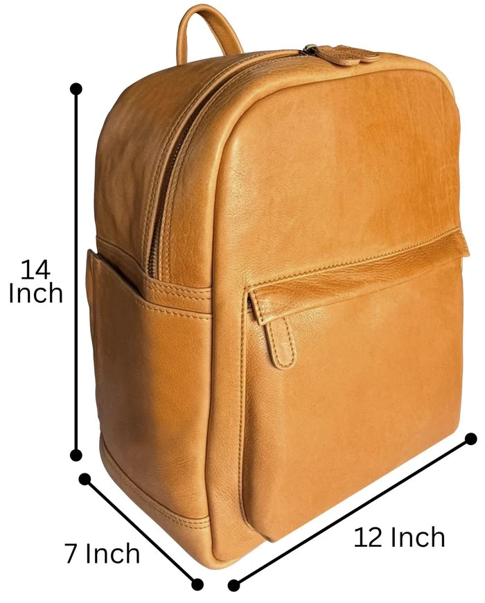 Full-Grain Leather Backpack - Laptop & Travel Rucksack