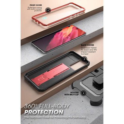 Galaxy S21 FE Unicorn Beetle PRO Rugged Case-Metallic Red