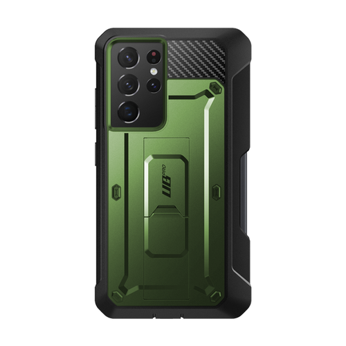 Galaxy S21 Ultra Unicorn Beetle Pro Rugged Case with S-Pen Holder - Dark Green
