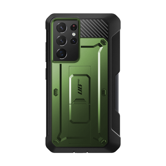 Galaxy S21 Ultra Unicorn Beetle Pro Rugged Case with S-Pen Holder - Dark Green
