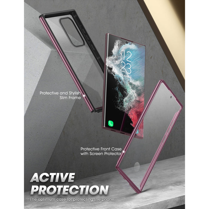 Galaxy S22 Ultra Unicorn Beetle EDGE XT Bumper Case-Burgundy